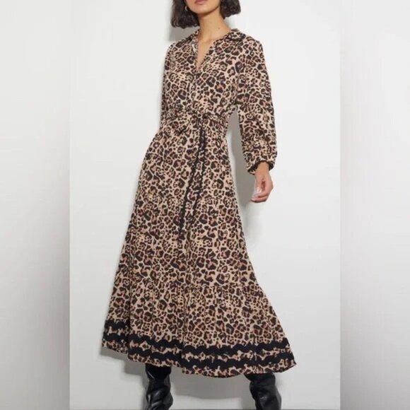 Monsoon Lola leopard print maxi dress brown - Picture 2 of 9